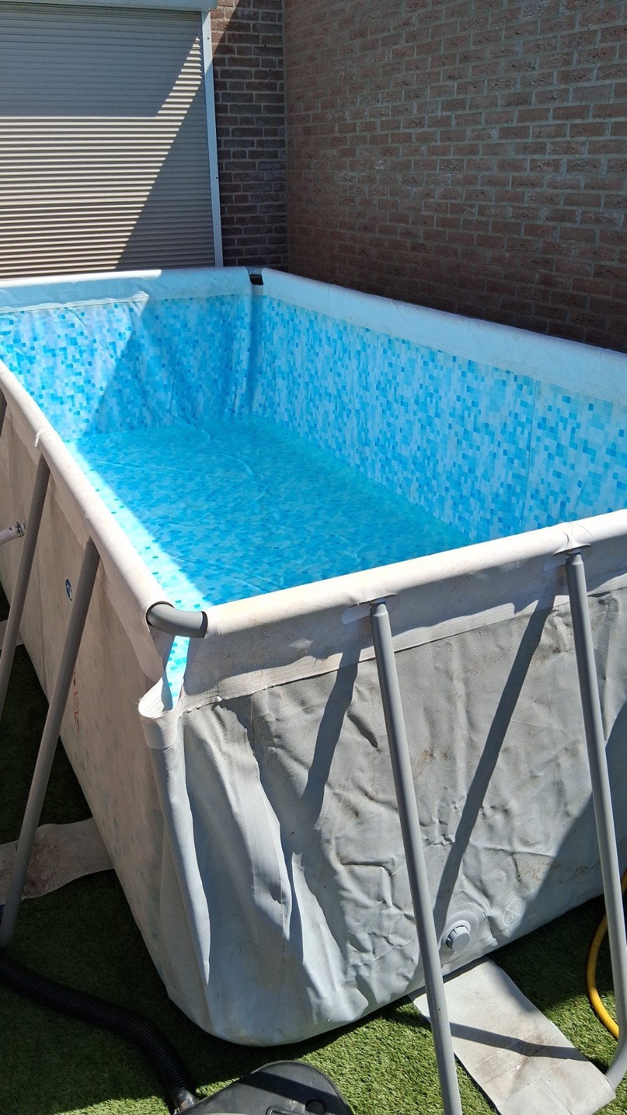 Compleet zwembad 4x2m 1m diep met pomp, solar bol en toebeho, Ophalen, Gebruikt, 200 tot 300 cm, Rechthoekig
