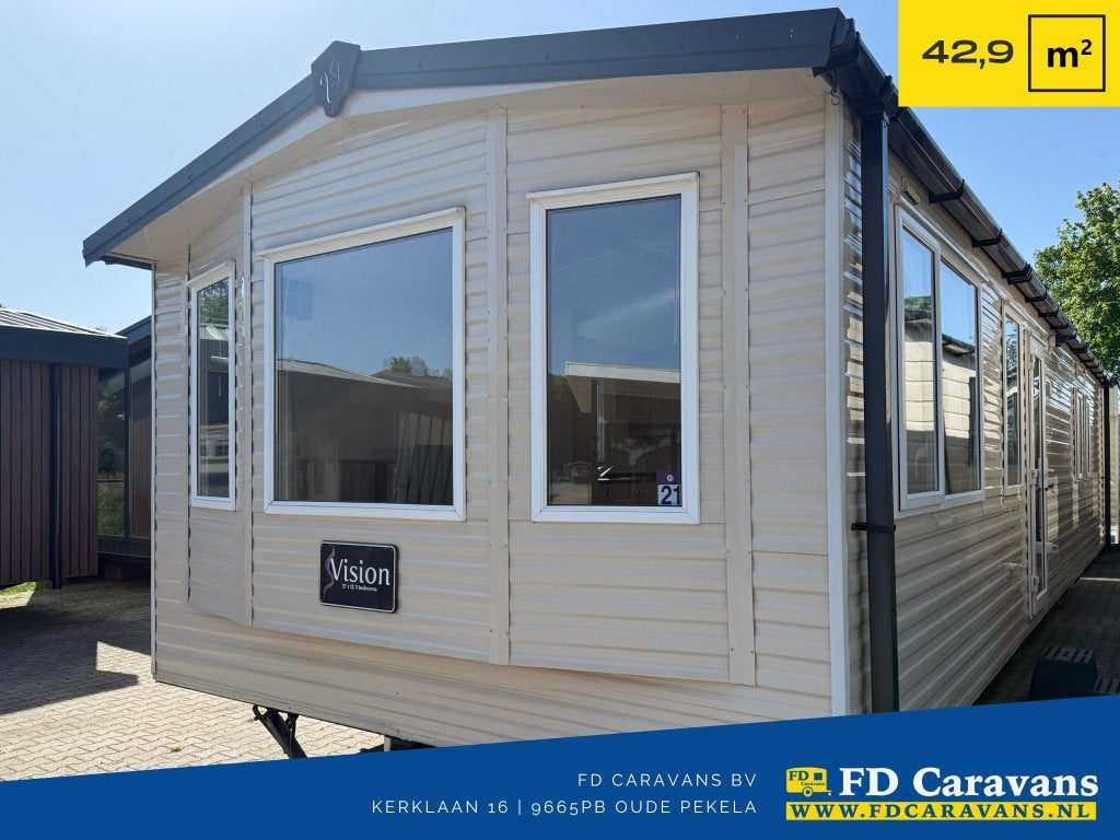 Victory Vision 11.60x3.70 3 Slpk DG CV Incl. Transport, Caravans en Kamperen, Stacaravans, Tot en met 6
