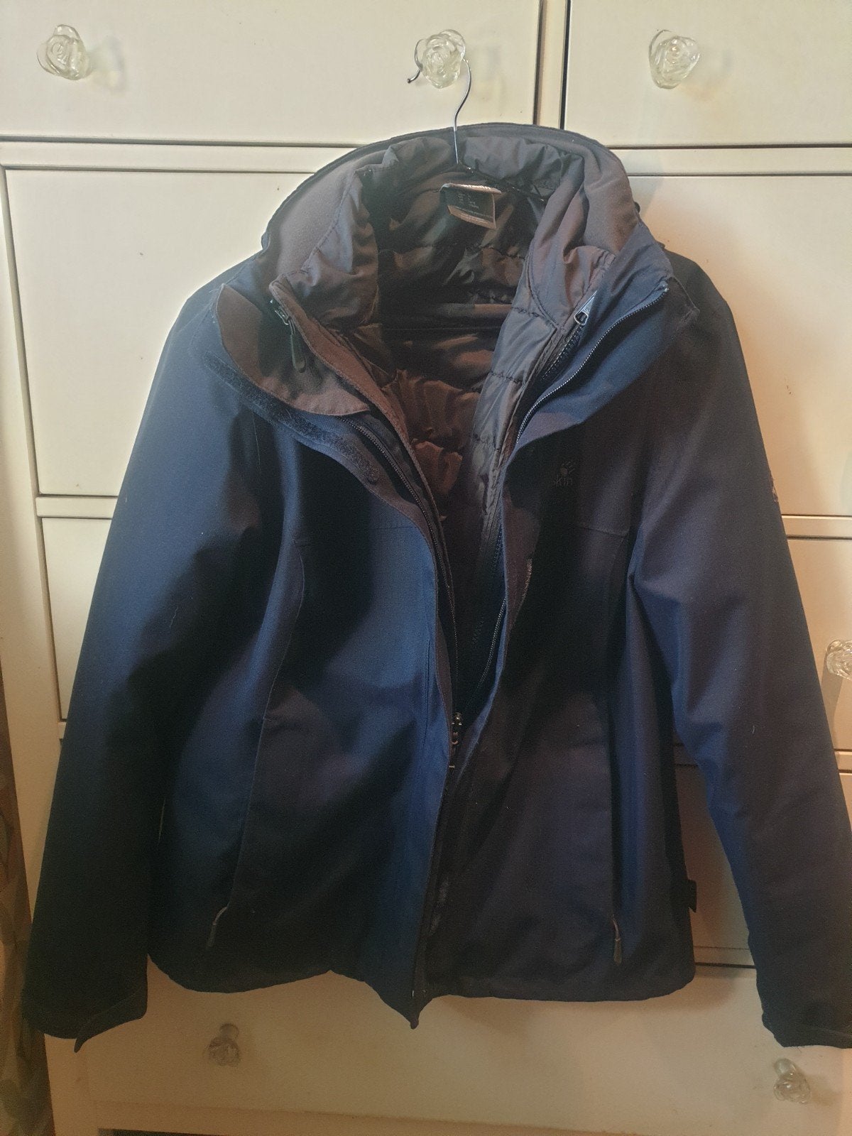 Jack Wolfskin 3-in-1 Jas Dames Maat L - Zo goed als nieuw, Blauw, Maat 42/44 (L), Ophalen of Verzenden, Zo goed als nieuw