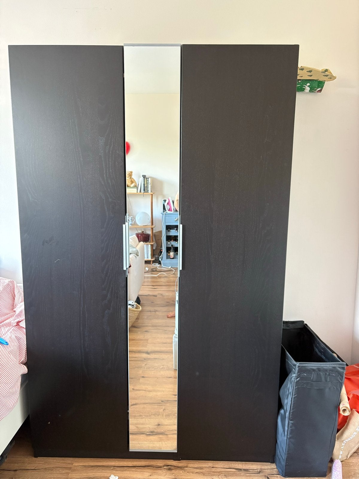 IKEA Pax Kledingkast met spiegeldeur, Ophalen, Gebruikt, 100 tot 150 cm, 200 cm of meer