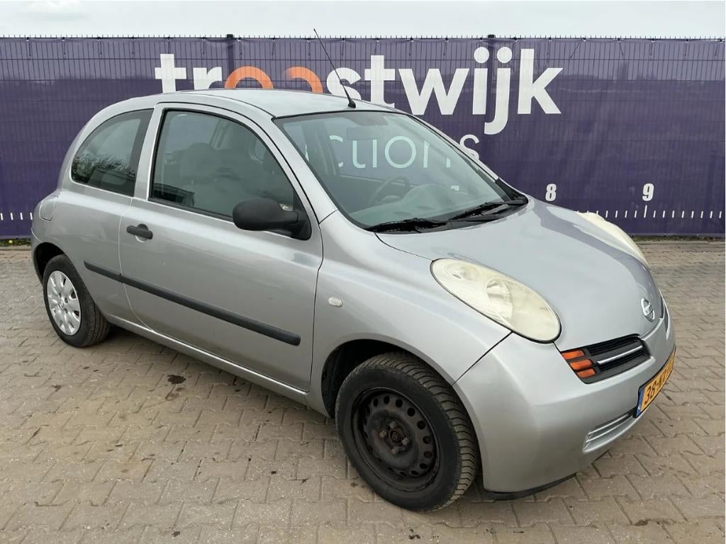 Nissan Micra 1.2 48KW 3DR 2004 Grijs lange apk, Auto's, Stof, 31 €/maand, 4 cilinders, 800 kg