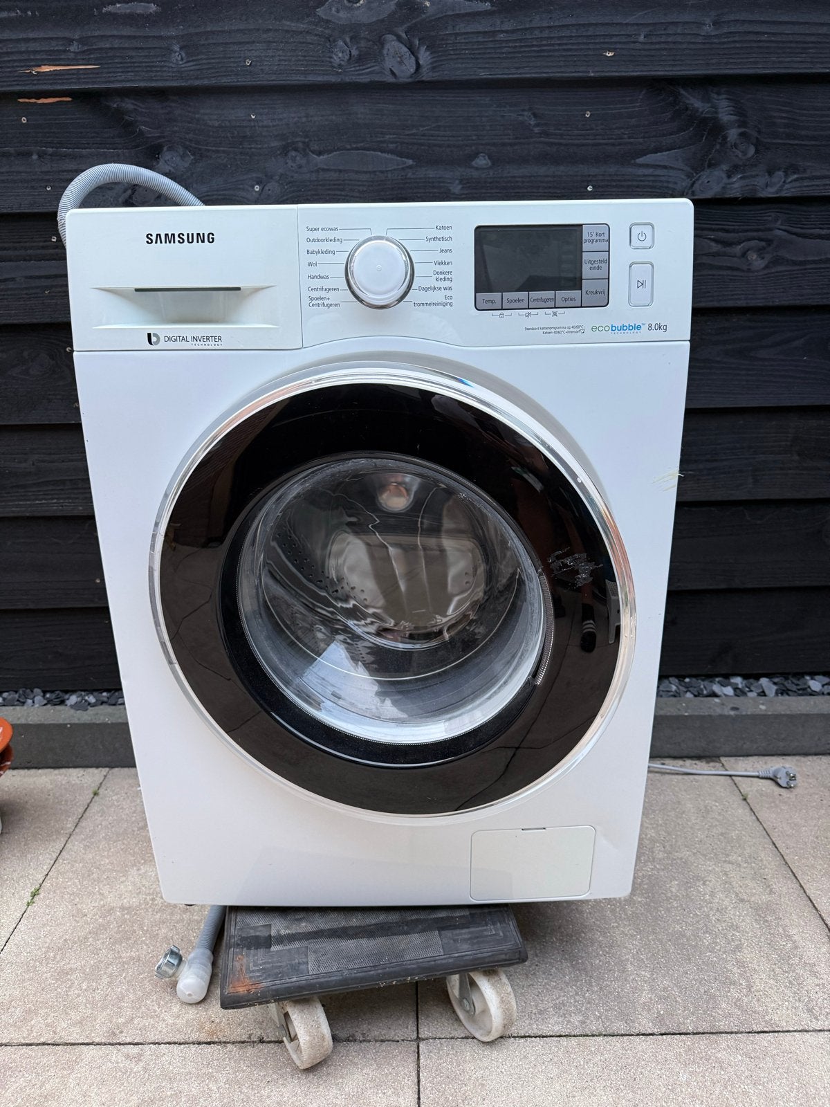 Samsung EcoBubble 8.0kg Wasmachine - WF80F5EBP4W, Gebruikt, Ophalen of Verzenden, Voorlader, 85 tot 90 cm