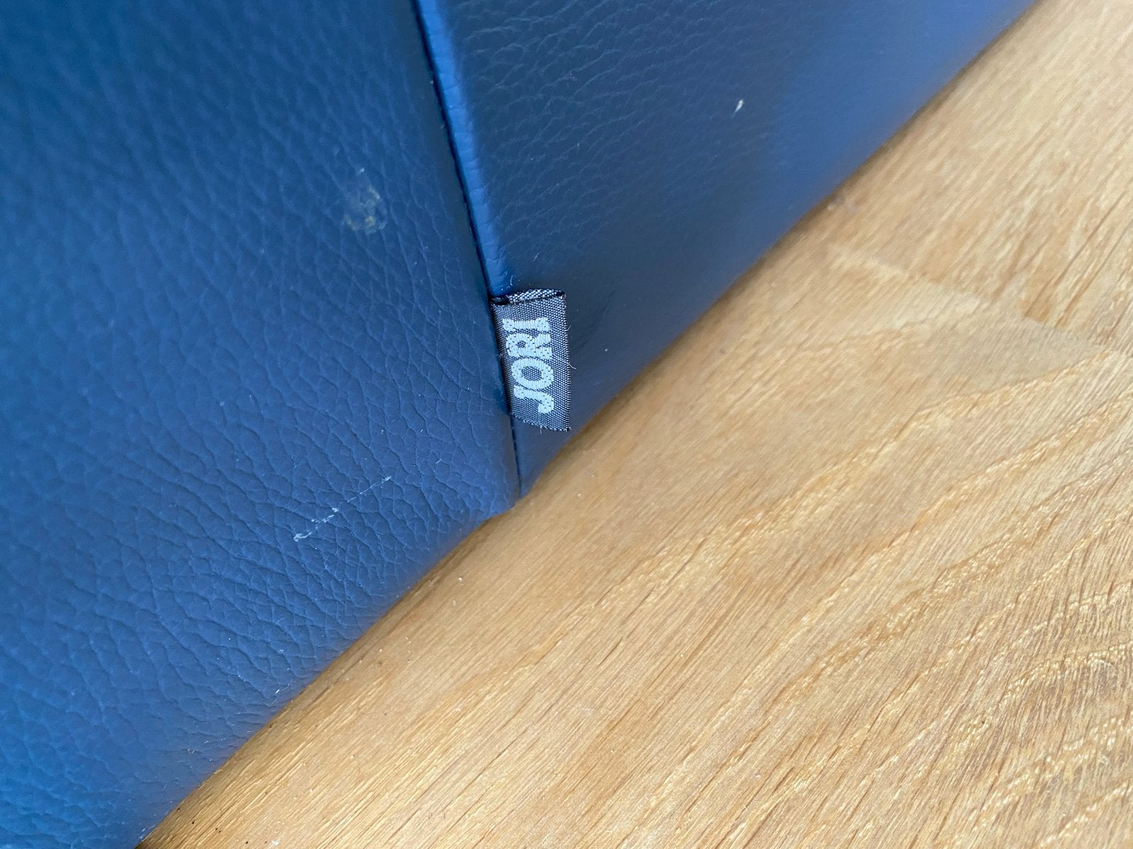 Jori bank, 200cm, blauw leer, Huis en Inrichting, Gebruikt, 150 tot 200 cm, Driepersoons, Ophalen of Verzenden