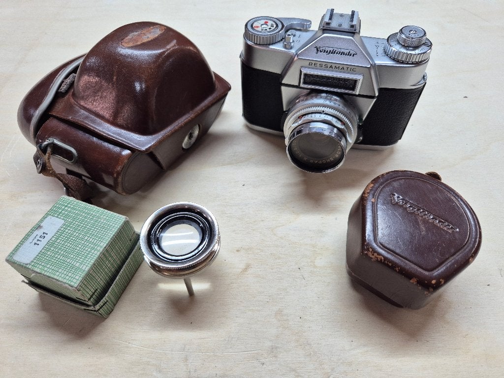 Analoge fotocamera Voigtlander 'Synchro-Compur' nieuwstaat, Ophalen of Verzenden, Zo goed als nieuw, Spiegelreflex, Overige Merken