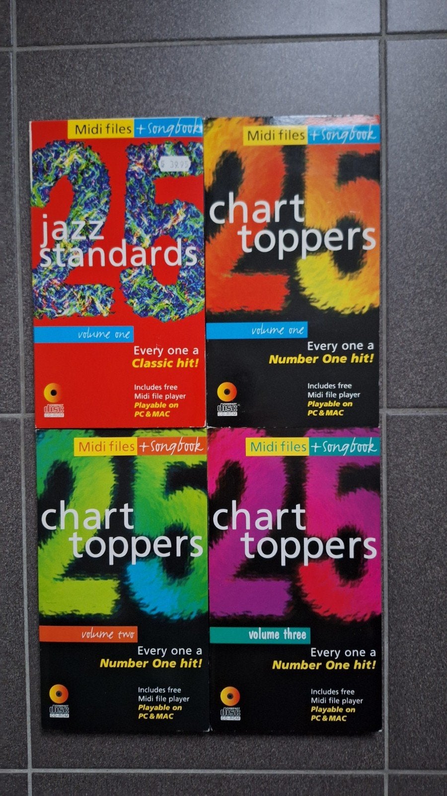 Midi-files op cd-rom; 3x chart toppers en 1x jazz standards, Muziek en Instrumenten, Ophalen of Verzenden, Cd