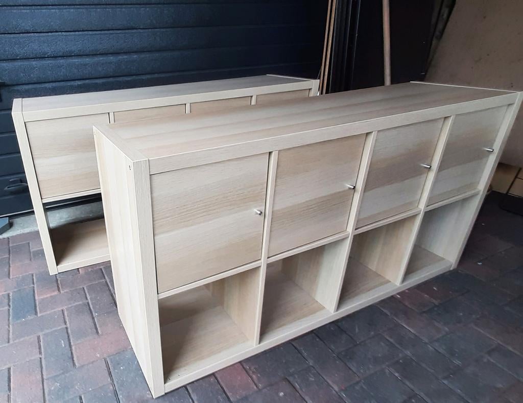2x ikea kallax Vakkenkast met deurtjes, Ophalen, Zo goed als nieuw
