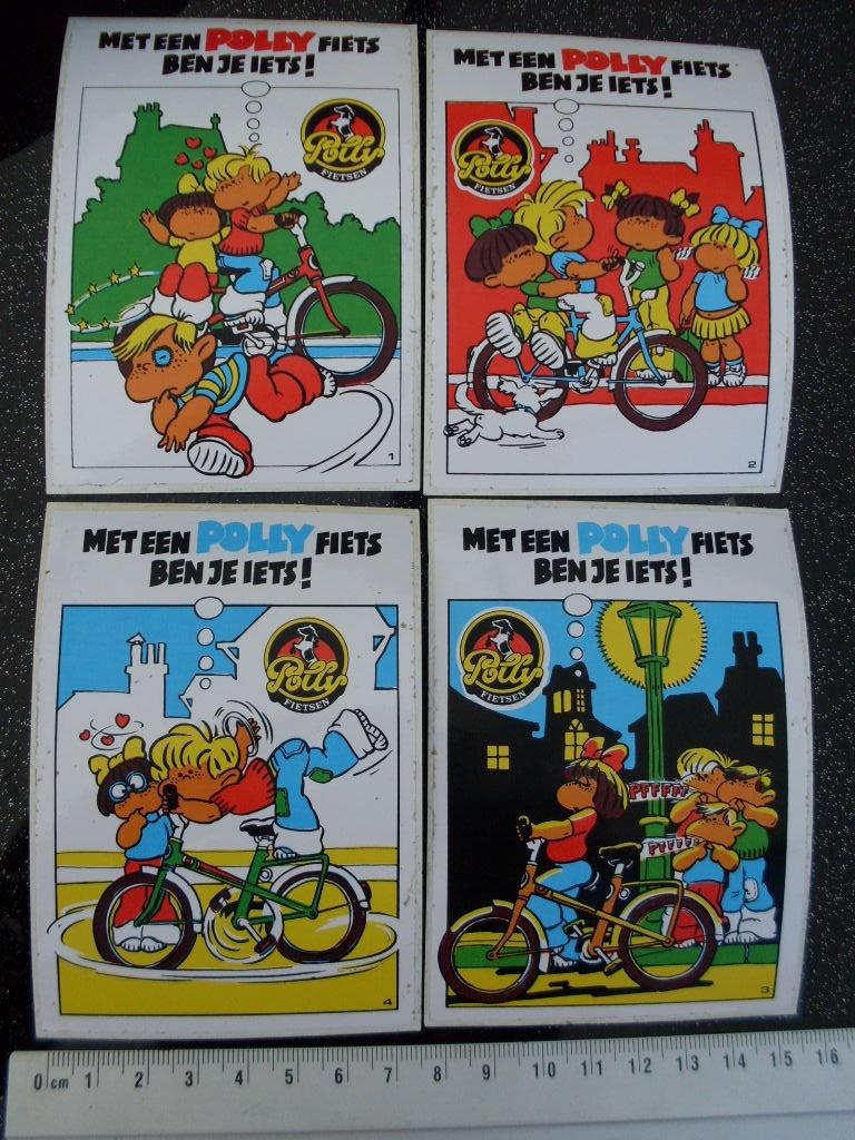 4x sticker met een polly fiets ben je iets! kinderfietsen, Verzenden, Zo goed als nieuw, Merk
