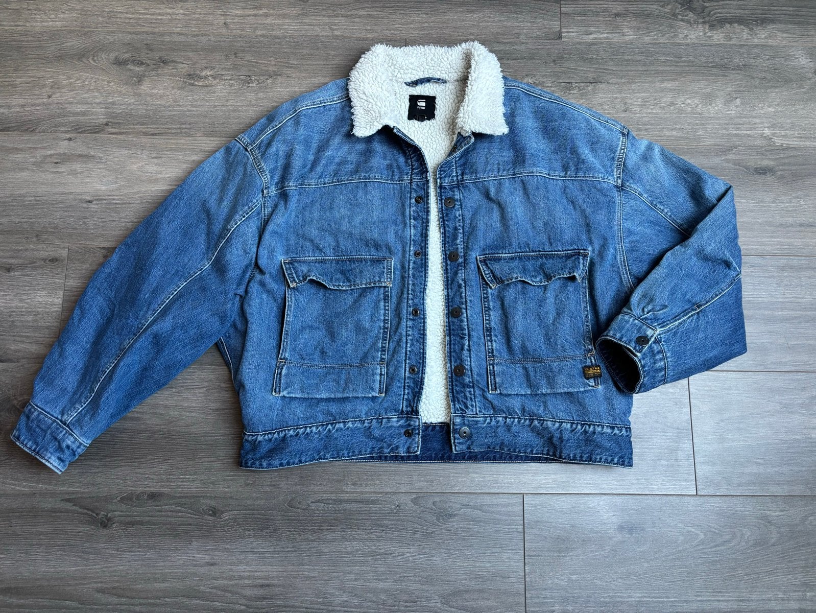 G-Star RAW spijkerjas met teddy voering - Maat L, Kleding | Dames, Ophalen of Verzenden, Zo goed als nieuw, Maat 42/44 (L), Blauw