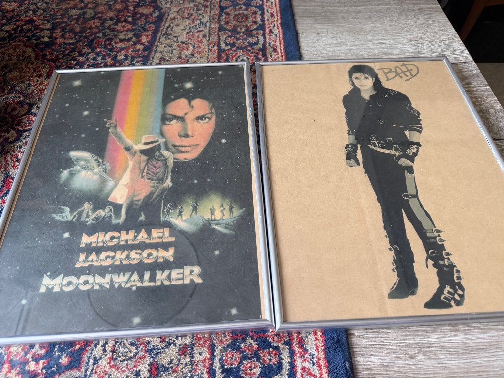 2 Filmposters. Michael Jackson, Verzamelen, Rechthoekig Staand, Met lijst, A4 of kleiner, Ophalen of Verzenden
