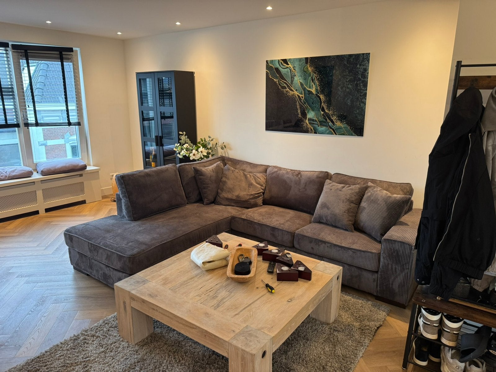 Salontafel hout, Huis en Inrichting, Tafels | Salontafels, Ophalen, 100 tot 150 cm, 50 tot 100 cm, Zo goed als nieuw