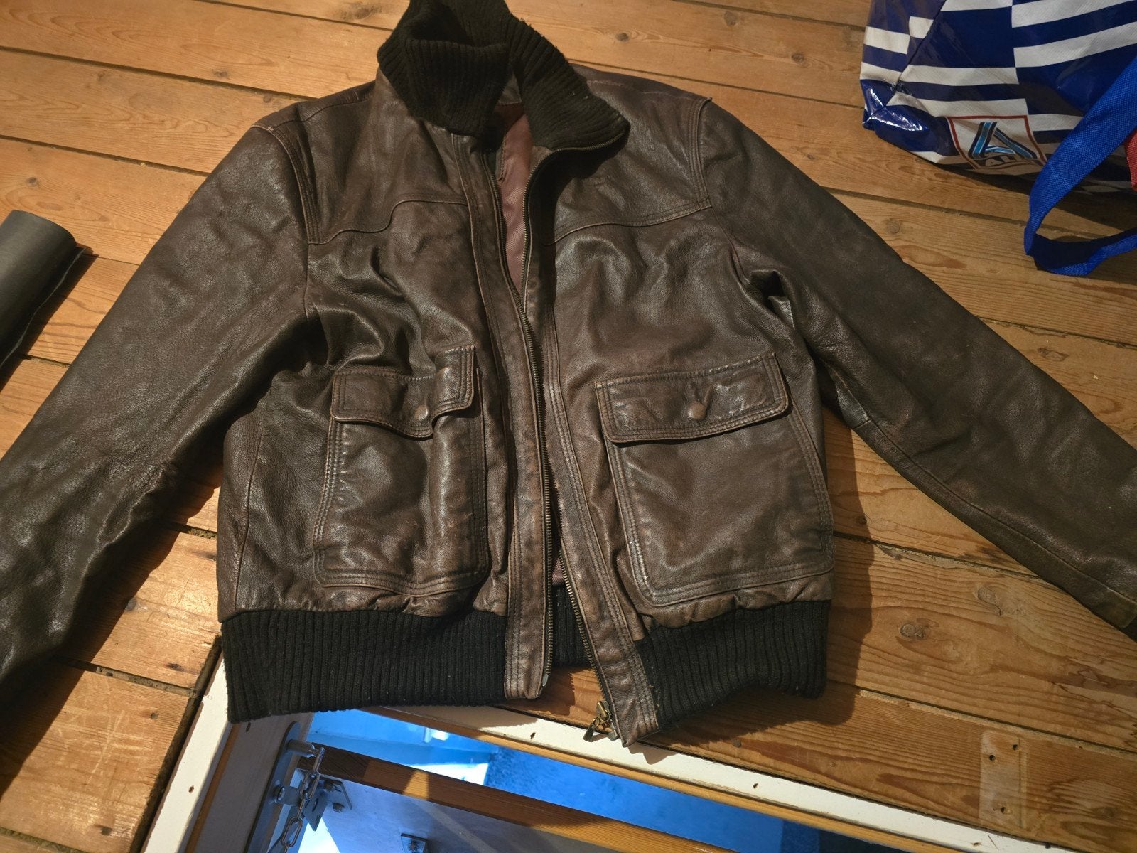Leren winterjas voor mannen - Maat 52, Ophalen of Verzenden, Zo goed als nieuw, Maat 52/54 (L), Bruin