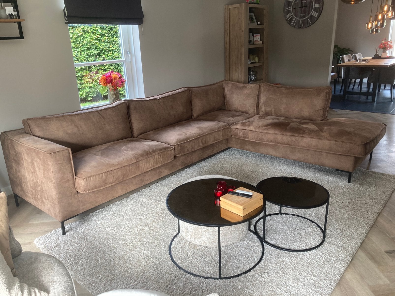 Hoekbank Nadine microsuede, Ophalen, Overige materialen, 100 tot 125 cm, Hoekbank