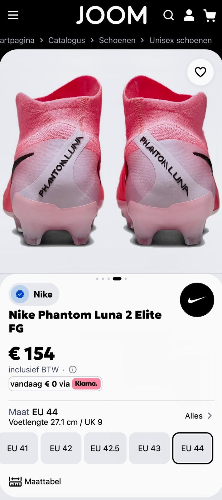 Nike Phantom Luna voetbalschoenen, Roze, Maat 44 zie foto’s, Ophalen of Verzenden, Zo goed als nieuw, Roze, Voetbal
