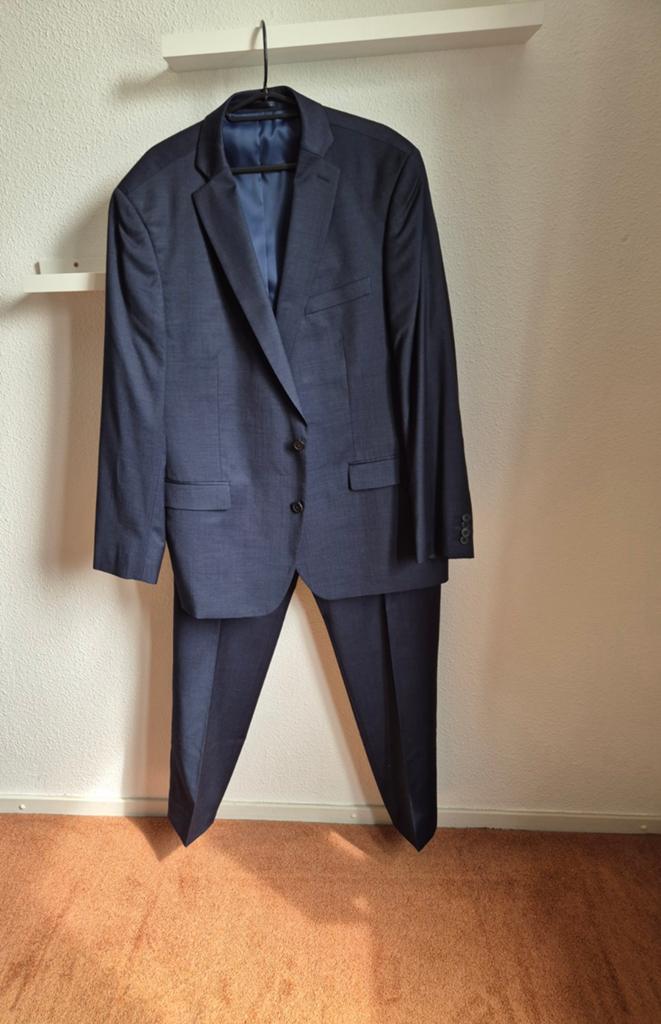 Donkerblauw heren pak gents maat 52, Ophalen of Verzenden, Zo goed als nieuw, Maat 52/54 (L), Blauw