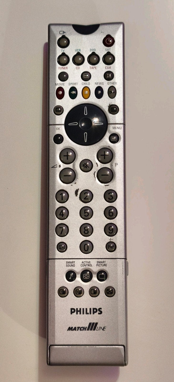 Philips Matchline TV Afstandsbediening RC 2033/01B, Ophalen of Verzenden, Gebruikt, Origineel, Dvd