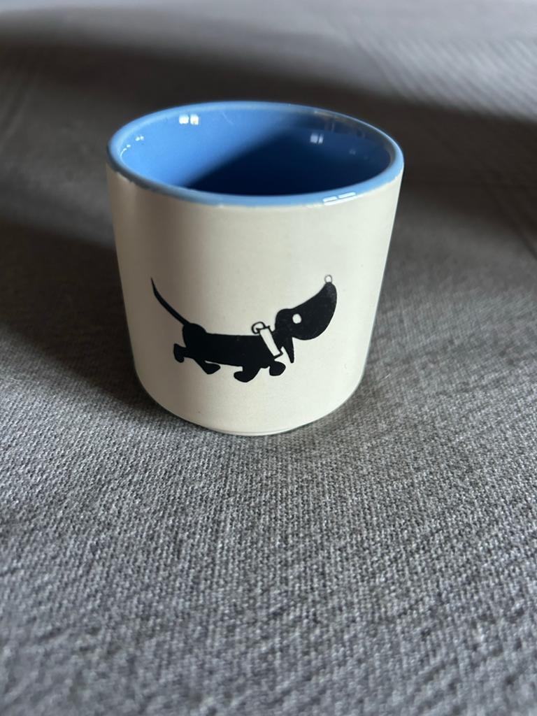 Leuke bloempot met Takkie design - ideaal voor kleine plantj, Rond, Ophalen of Verzenden, Aardewerk, Binnen