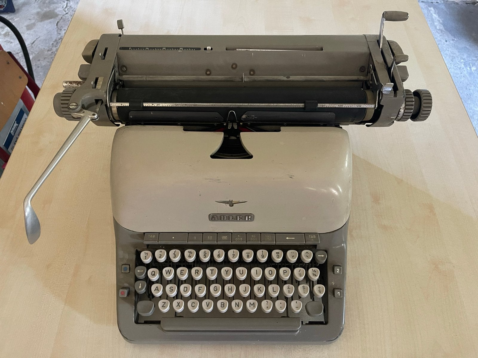 Vintage antiek Adler typmachine, Diversen, Typemachines, Ophalen of Verzenden, Gebruikt