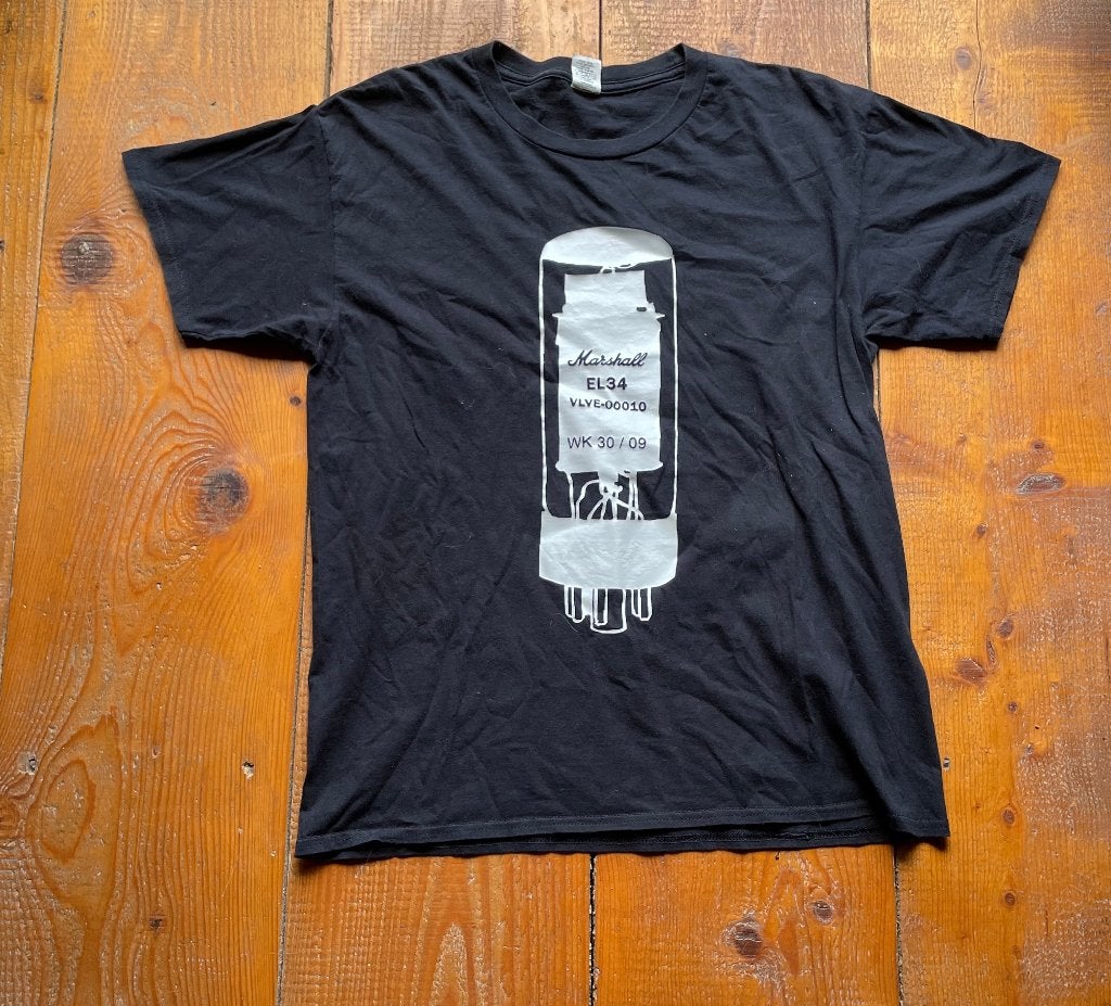 Marshall Valve Graphic T-shirt - "In Valves We Trust" A-187, Zwart, Marshall, Gildan, Onbekend