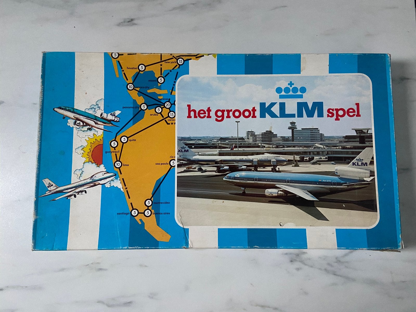 Het Groot KLM Spel - Vintage Bordspel, Drie of vier spelers, Ophalen of Verzenden, Gebruikt