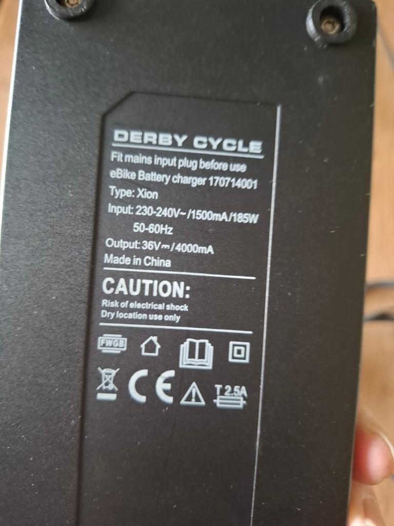 Gazelle elektrische fiets oplader - Derby Cycle Xion 36V, Ophalen, Gebruikt