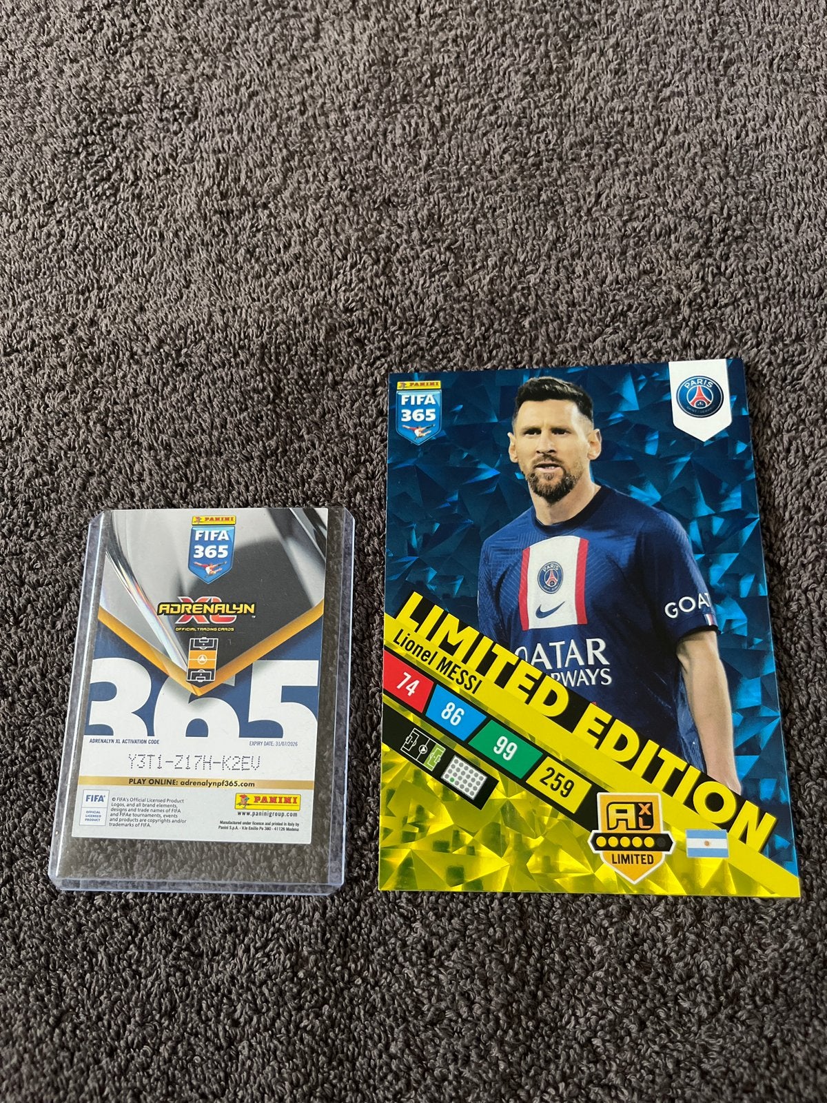 Panini FIFA 365 Adrenalyn XL 2023 Limited Edition Messi, Ophalen of Verzenden, Zo goed als nieuw, Buitenlandse clubs, Spelerskaart