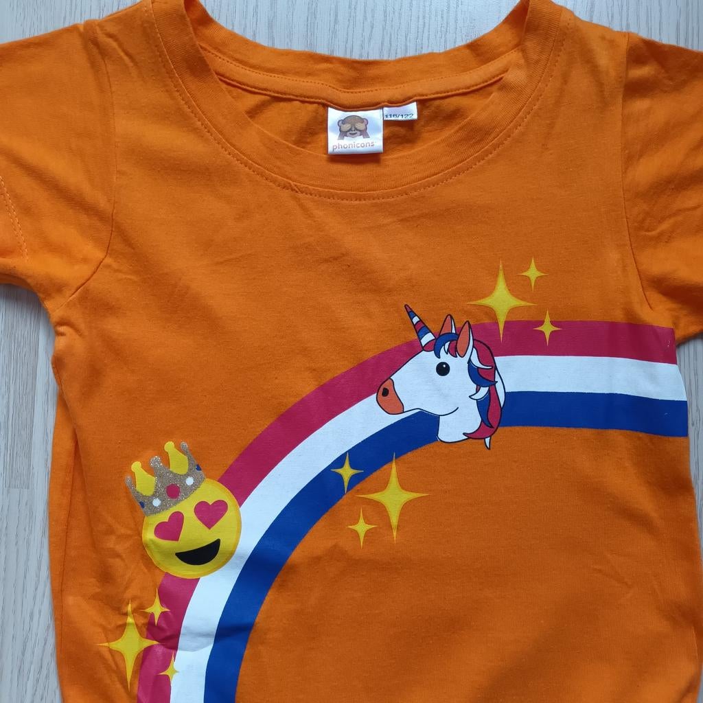 Oranje jurk / jurkje mt. 116-122 / Koningsdag / unicorn, Ophalen of Verzenden, Zo goed als nieuw, Meisje, Jurk of Rok