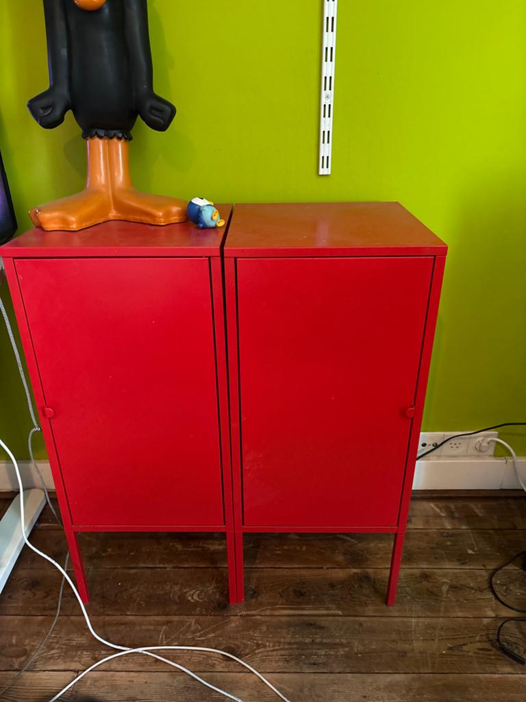 2 rode IKEA kastjes - perfect voor opbergen, Ophalen, Zo goed als nieuw