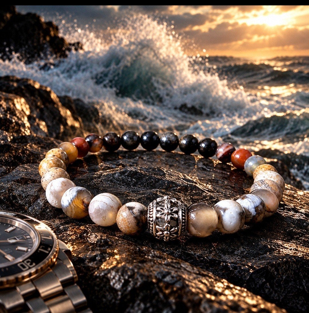 Prachtige kralenarmband, mooie kleurencombinatie - L, Overige materialen, Overige kleuren, Nieuw, Ophalen of Verzenden