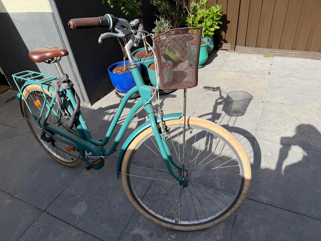 Te koop: stijlvolle Elops omafiets / stadsfiets – mintgroen, 47 tot 50 cm, Versnellingen, Zo goed als nieuw, Schijfrem