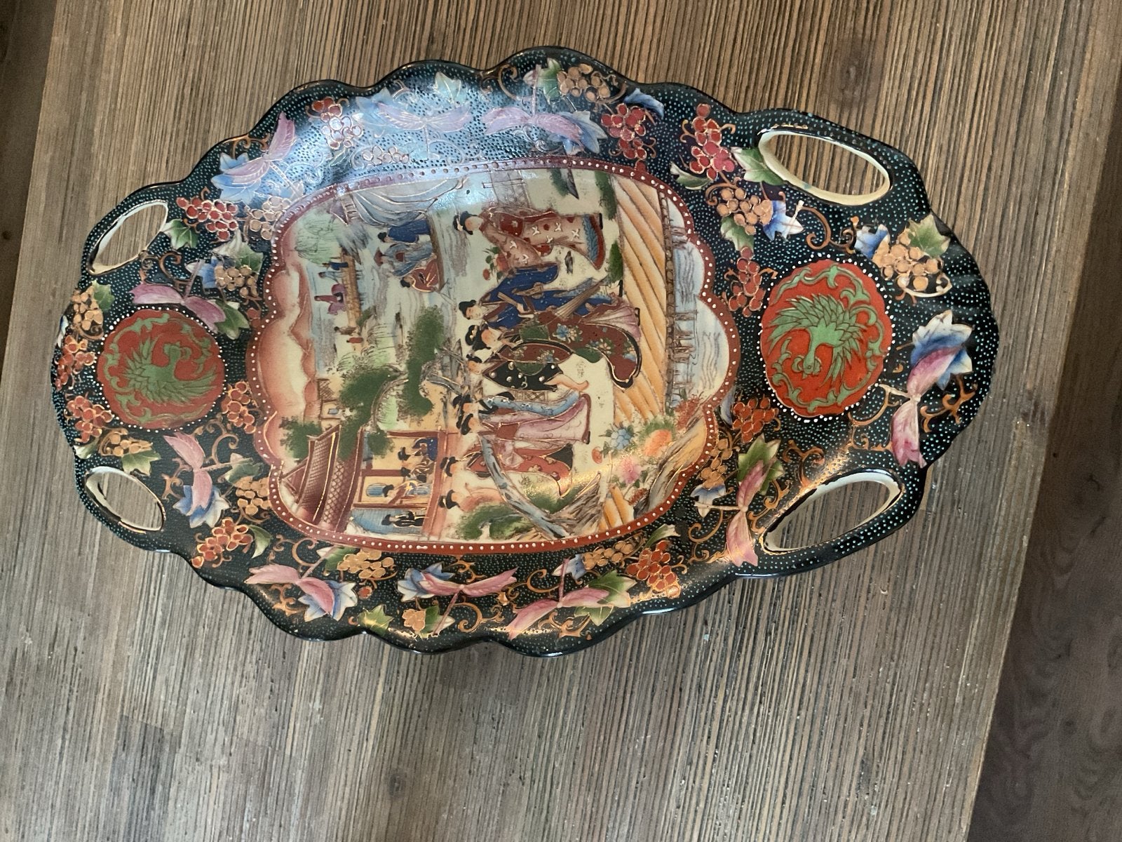Antieke Chinese Canton Famille Rose Porseleinen Schaal, Ophalen