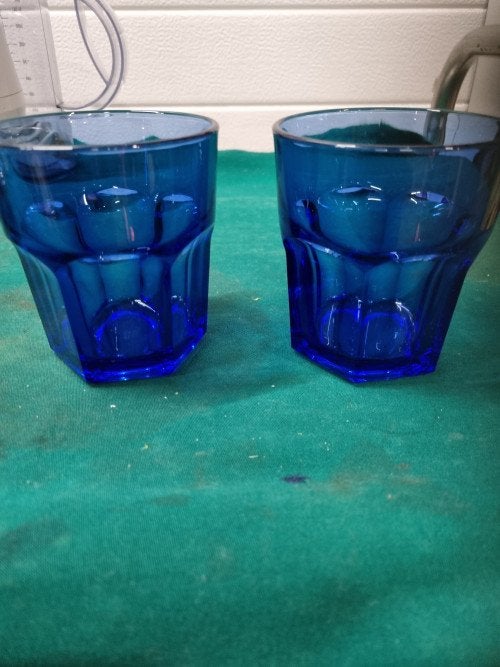 waterglas blauw, Ophalen of Verzenden, 'T Olde Gre-j, Info@toldegrej.nl, Endepoelstraat 20f Didam