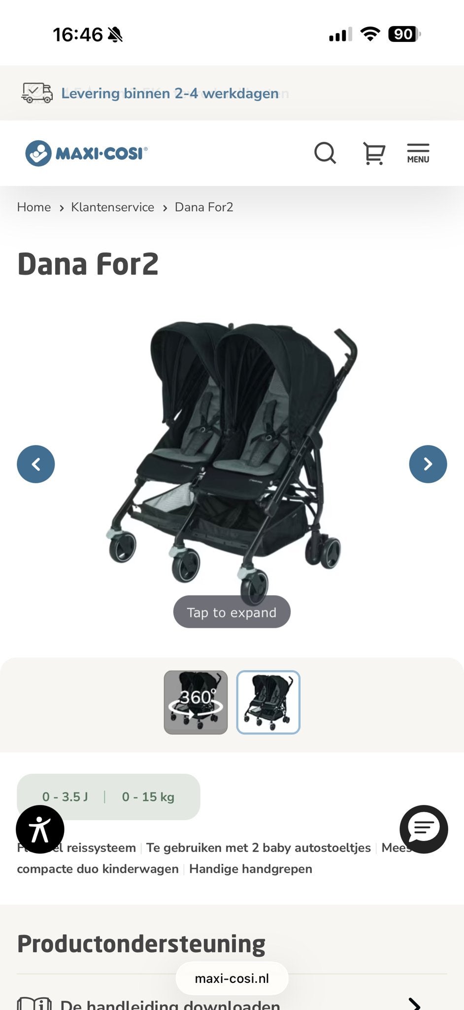 Maxi-Cosi Dana For2 Duo Kinderwagen incl Adapters, Kinderen en Baby's, Kinderwagen, Gebruikt, Duowagen, Ophalen of Verzenden