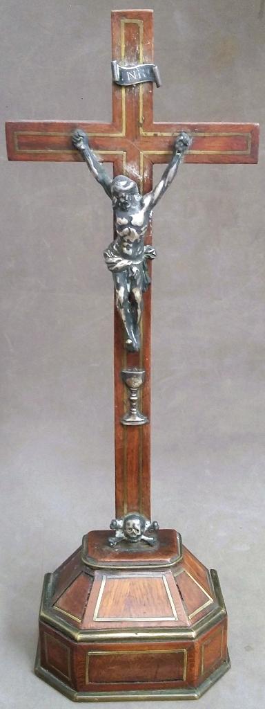 19 de eeuw Zilver Zilveren Corpus Christus Altaar Kruis, Antiek en Kunst, Ophalen of Verzenden