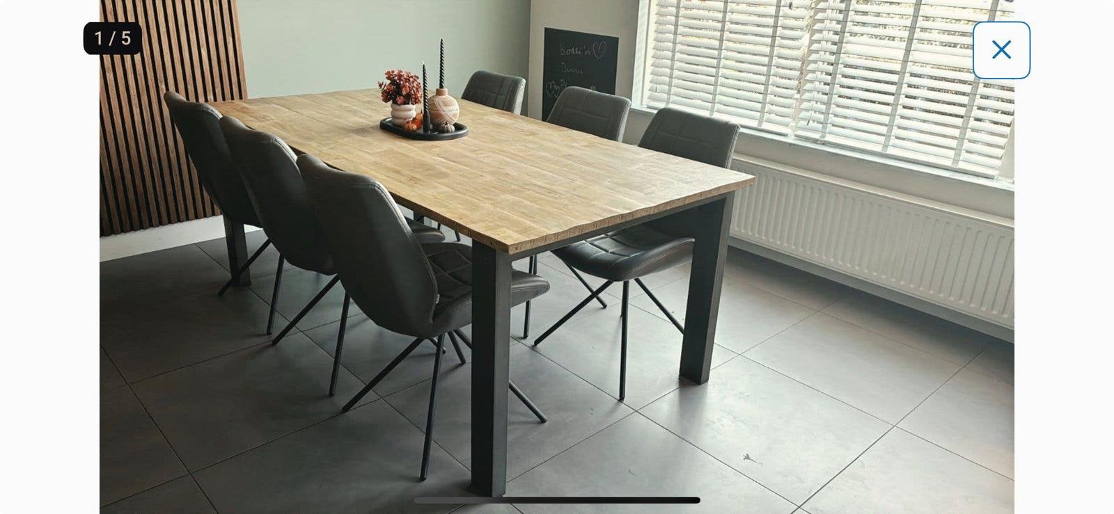 Prachtige industriële eettafel de Bommel (Steelwood)–200x100, Zo goed als nieuw, 150 tot 200 cm, Vier personen, Industrieel