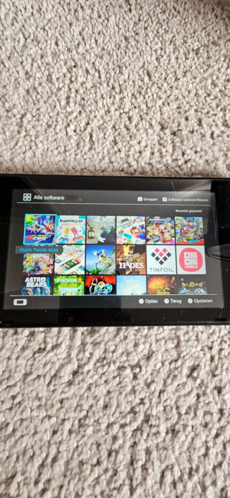 nintendo switch v1 unpatched, Spelcomputers en Games, Ophalen, Switch Original, Met 3 controllers of meer, Gebruikt