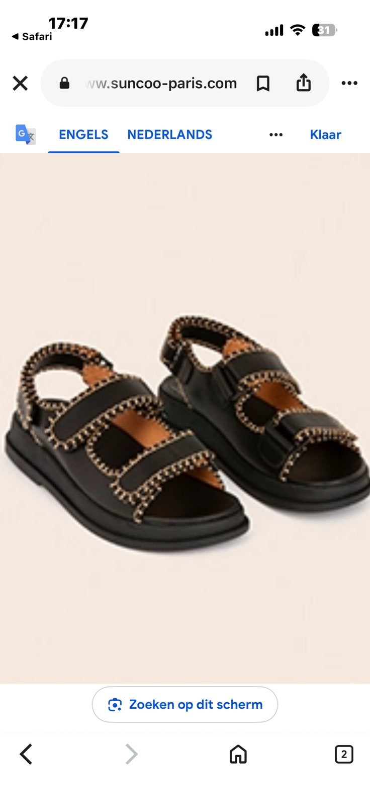 Suncoo leren sandalen, Kleding | Dames, Ophalen, Zwart, Sandalen of Muiltjes, Zo goed als nieuw