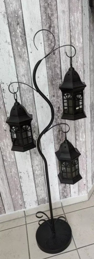 Decoratieve lantaarnstandaard - 130 cm hoog,, Ophalen, Zo goed als nieuw, Metaal, Zwart