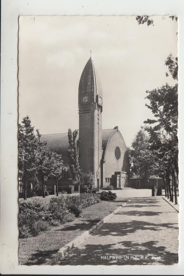 Halfweg, R.K.Kerk, Verzamelen, Ophalen of Verzenden, 1940 tot 1960, Gelopen, Noord-Holland