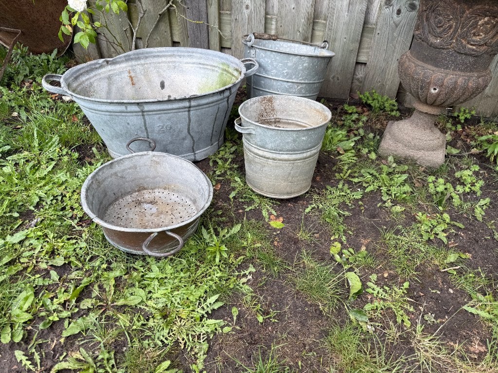 Zinken teil en plantenbakken, Antiek en Kunst, Ophalen