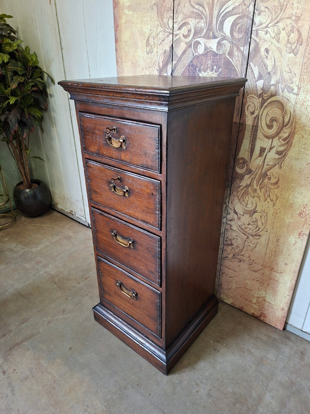 Klassieke Engelse ladenkast, apothekerskast, archiefkast, 5 laden of meer, Ophalen of Verzenden, Zo goed als nieuw, Minder dan 100 cm