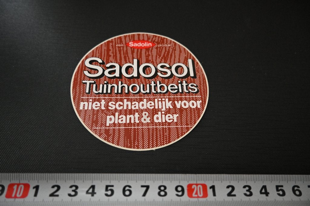 sticker SADOLIN  Sadosol Tuinhoutbeits, Ophalen of Verzenden, Zo goed als nieuw