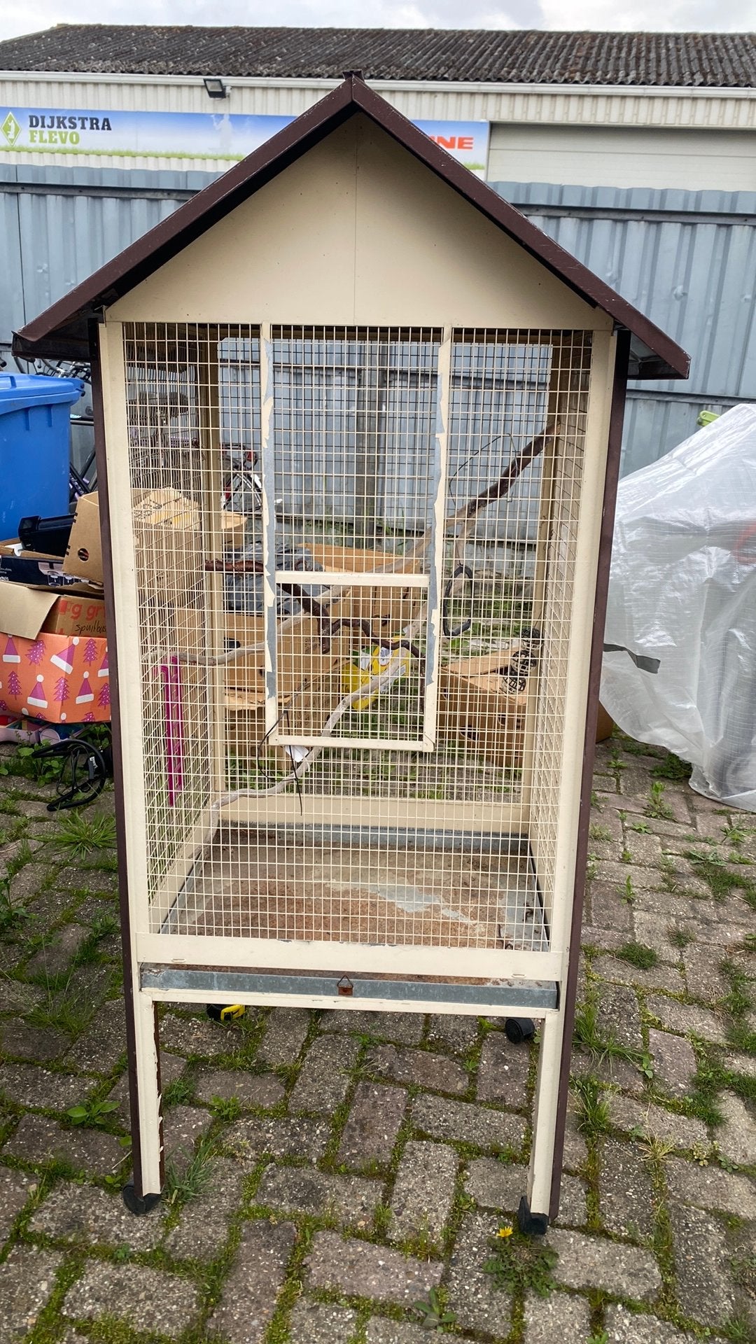 Voliere vogels op wieltjes, Ophalen, Gebruikt, Metaal, Volière