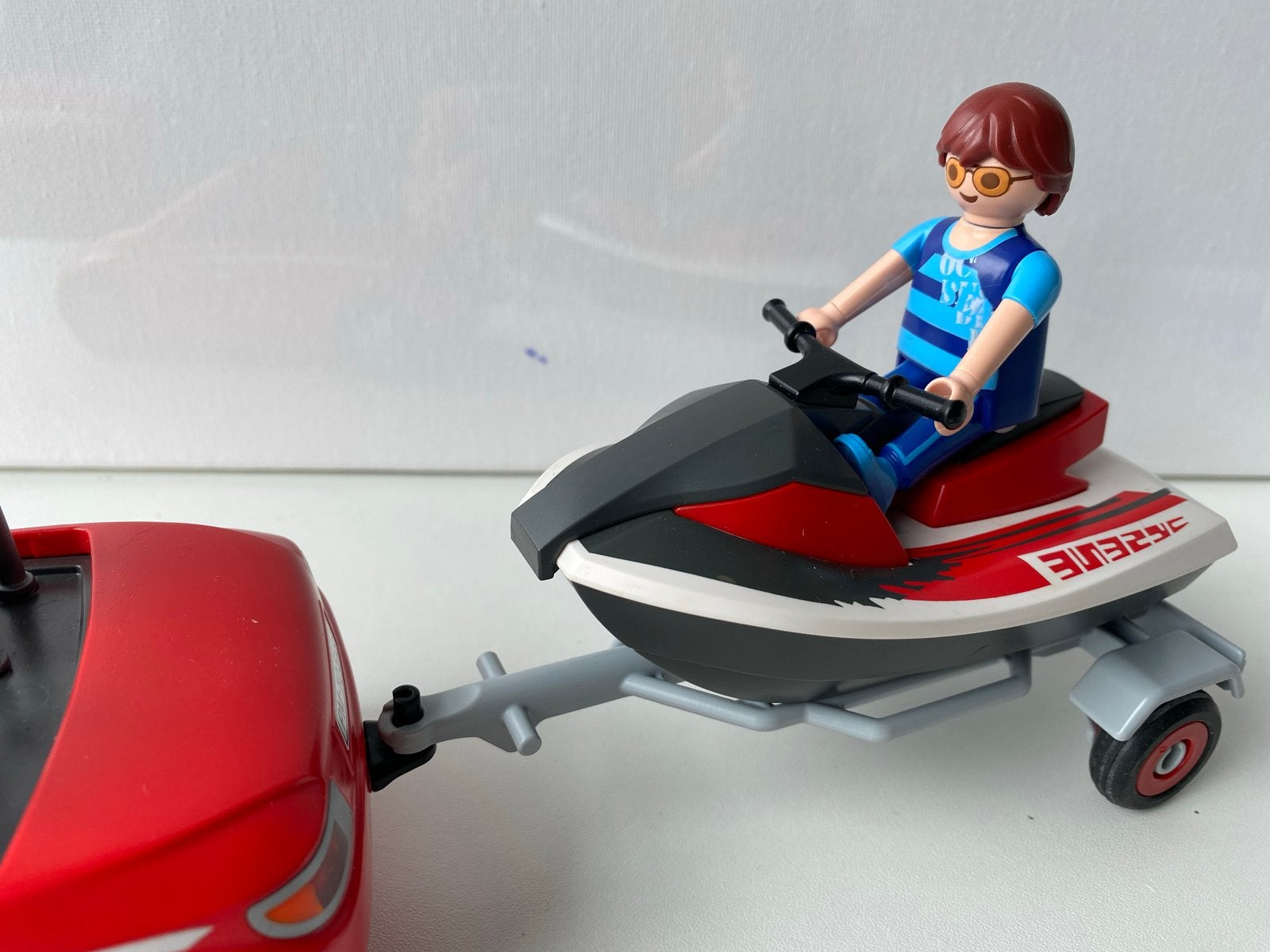 Playmobil auto met jetski en trailer, Ophalen, Gebruikt