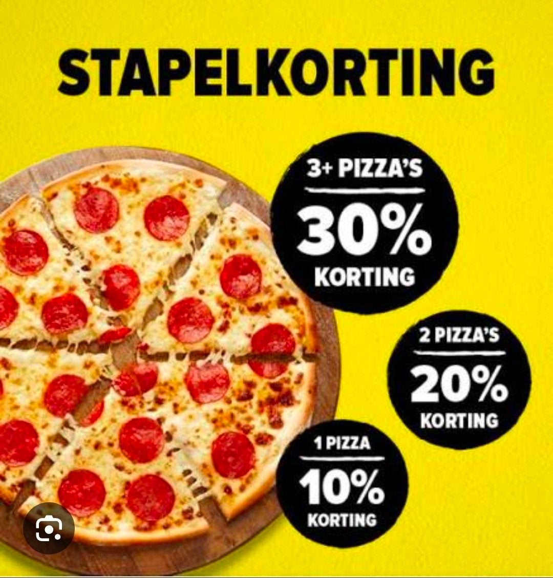 kortingscode 71833697336 pizza bestellen Domino's, Drie personen of meer, Kortingsbon, Overige typen