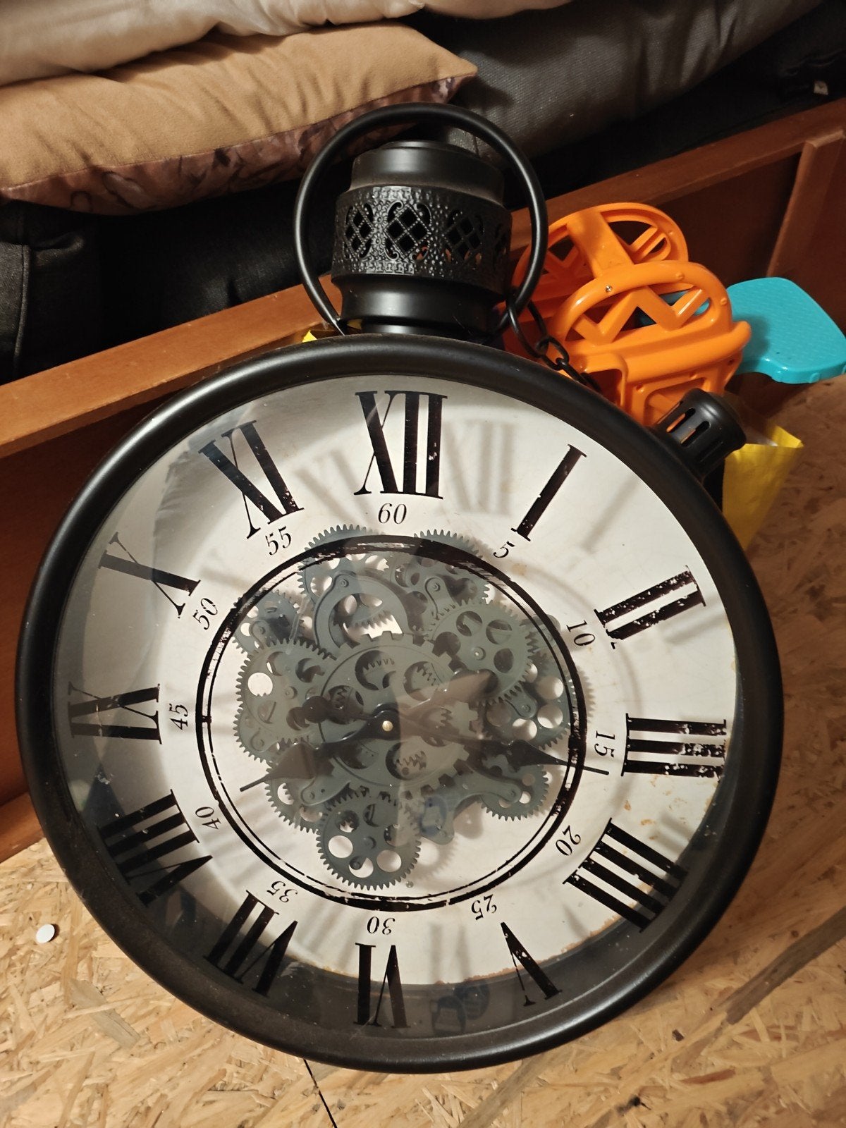 Grote wandklok met zichtbaar uurwerk - Romeinse cijfers, Ophalen