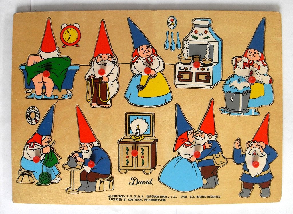 David De Kabouter Houten Puzzel (2), 2 tot 4 jaar, Ophalen of Verzenden, Zo goed als nieuw, Van hout
