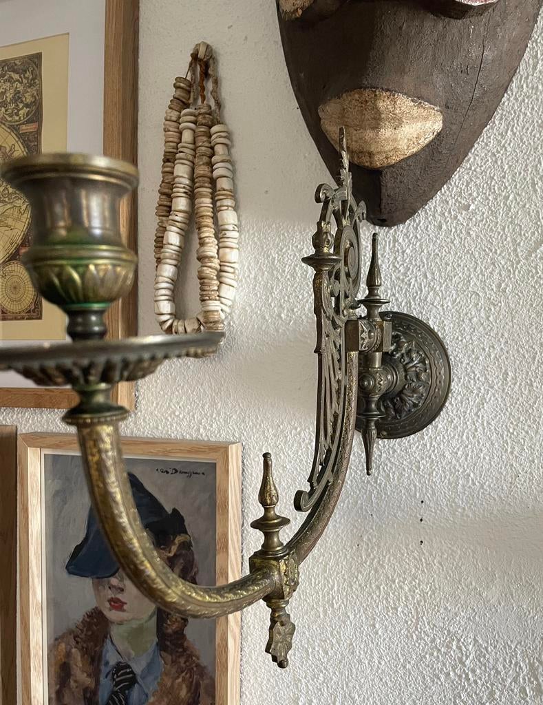 Wandkandelaar, decoratief, patina, Verzenden, Koper of Brons
