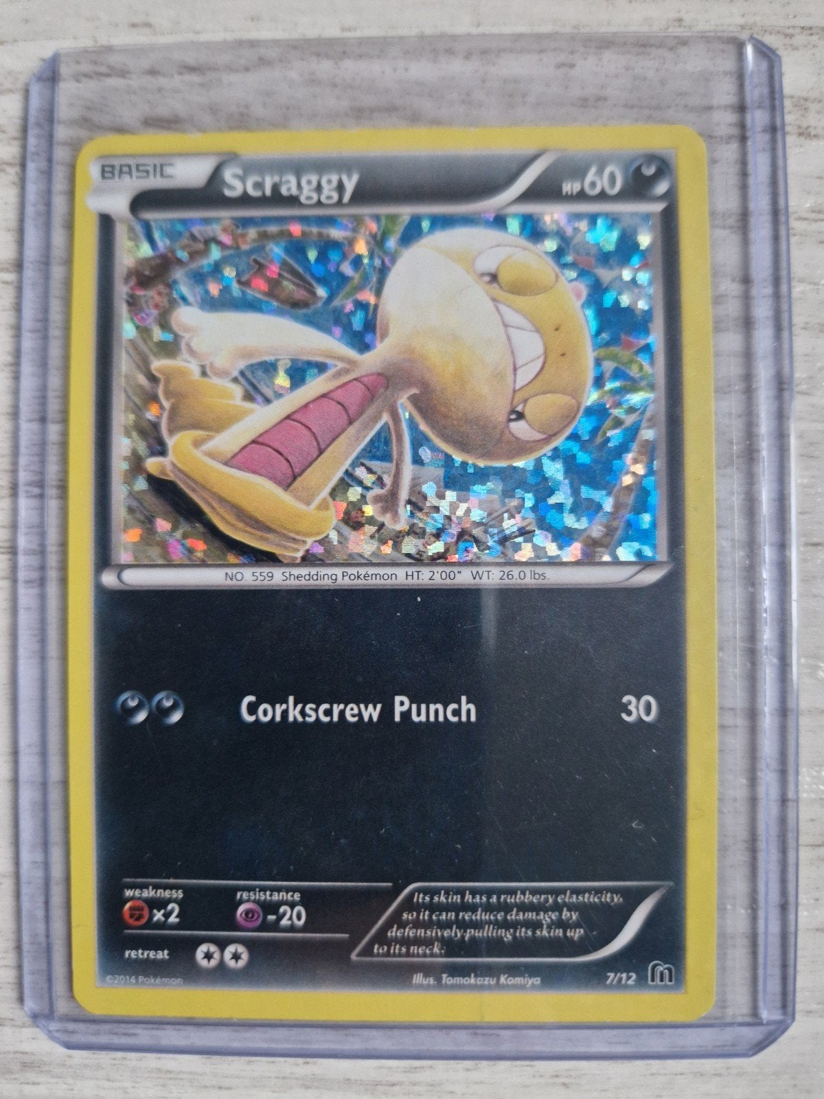 Scraggy Pokémonkaart 7/12 McDonalds promos, Ophalen of Verzenden, Zo goed als nieuw, Losse kaart, Foil