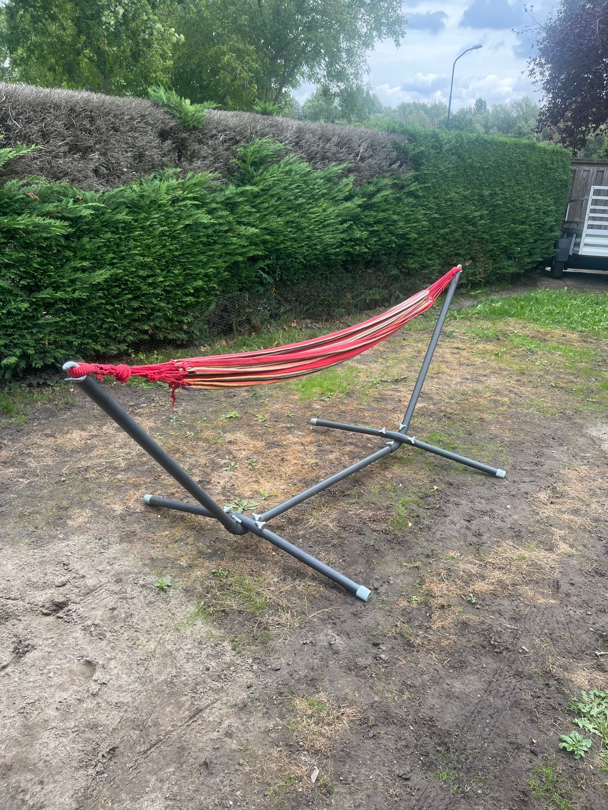 Comfortabele Hangmat met Standaard - Perfect voor Ontspannin, Tuin en Terras, Ophalen, Binnen, Gebruikt, Met standaard