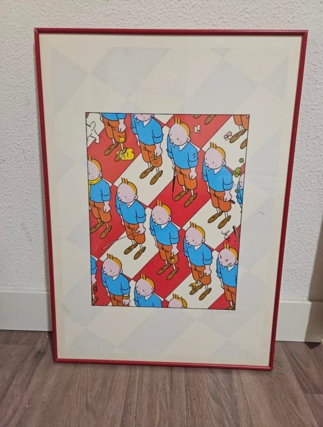 Zeldzame Kuifje Pastiche Zeefdruk Exem (1997) - Ingelijst, Antiek en Kunst, Zeefdruk, Gelimiteerde oplage, Ophalen, Personages en Fantasiefiguren